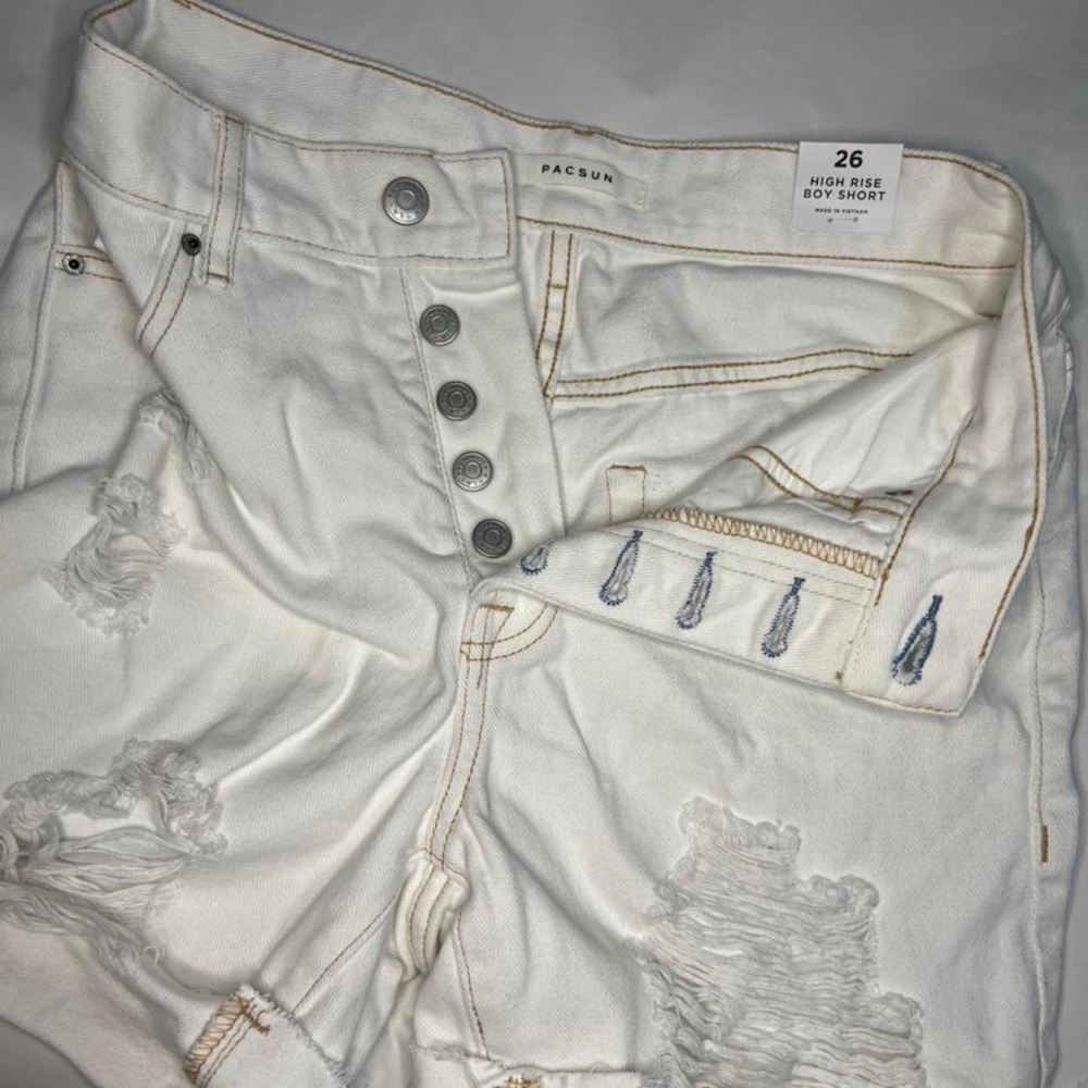 White high rise boy short